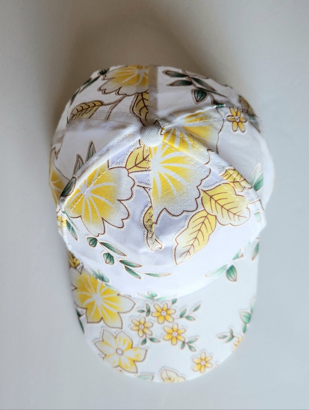 Floral Yellow & Green Kids Cap - Lightweight Sun Hat
